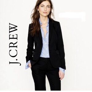 J. Crew Super 120's black blazer jacket 100% Wool business career wear